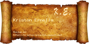 Kriston Ernella névjegykártya